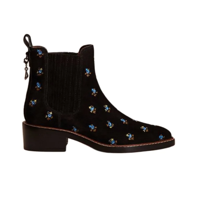 COACH Bowery Ankle-Length Chelsea Boots 3cm Women's Black-1