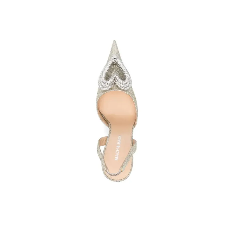 MACH & MACH Slim Heel High Heels 11cm Women's Gold-4