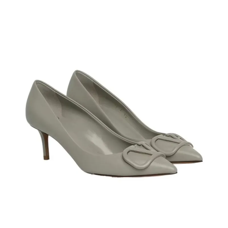 Valentino Slim Heel High Heels Women's Gray-2