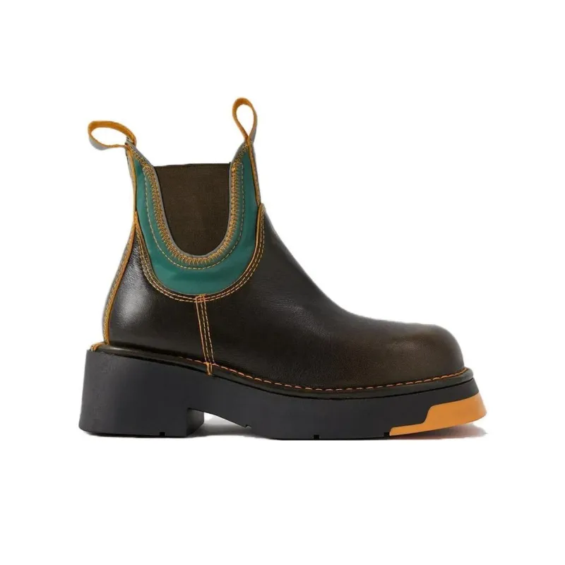 MIISTA Crew Chelsea Boots 5cm Women's Brown-1
