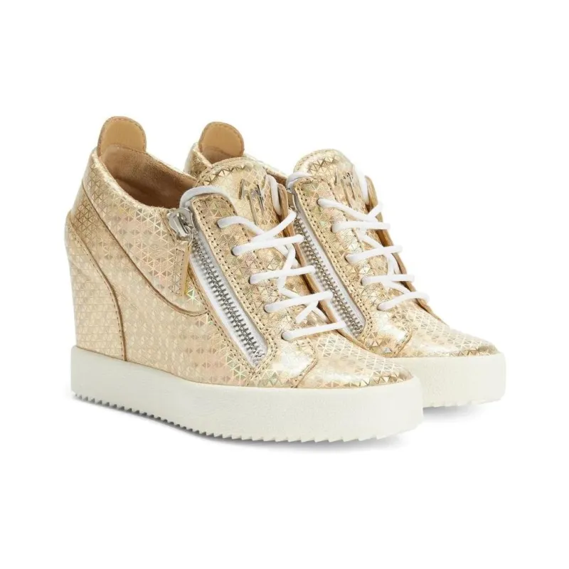 giuseppe zanotti Metallic Geometric Wedge-heel Sneakers-2