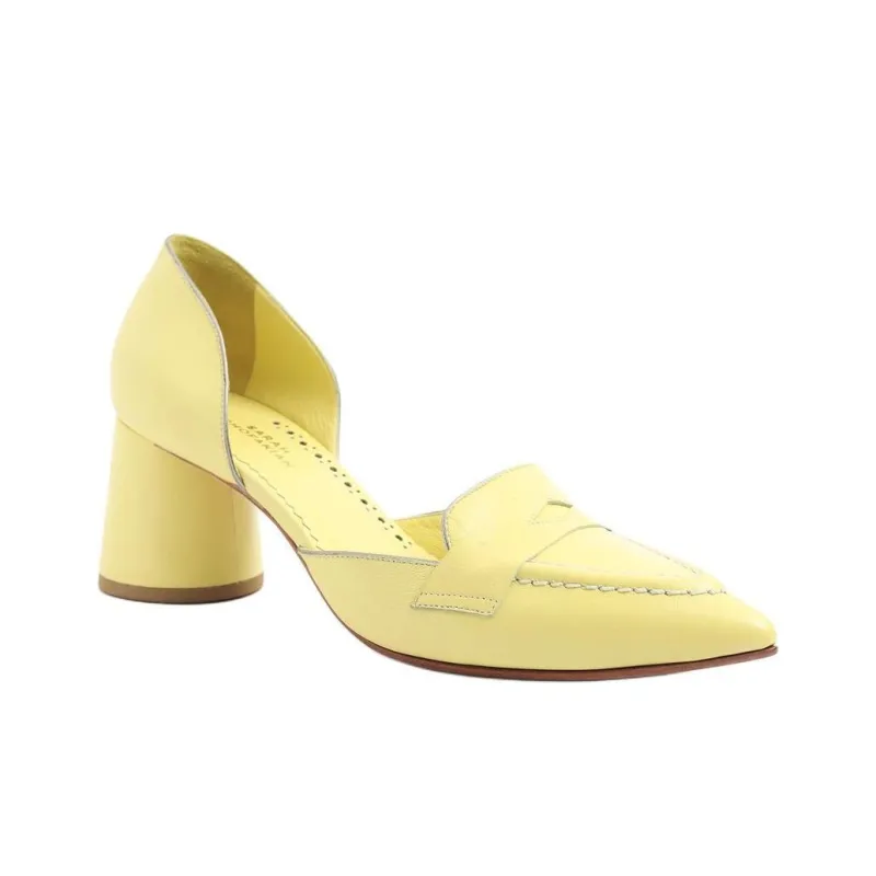 Sarah Chofakian Peggy Chunky Heel High Heels Women's Yellow-2