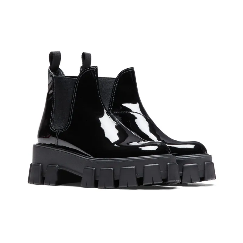 PRADA Monolith Ankle Length Chelsea Boots Women's Black-2