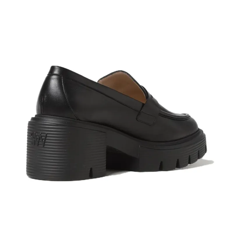 Stuart Weitzman/SW Chunky Heel Platform Shoes Women's Black-2