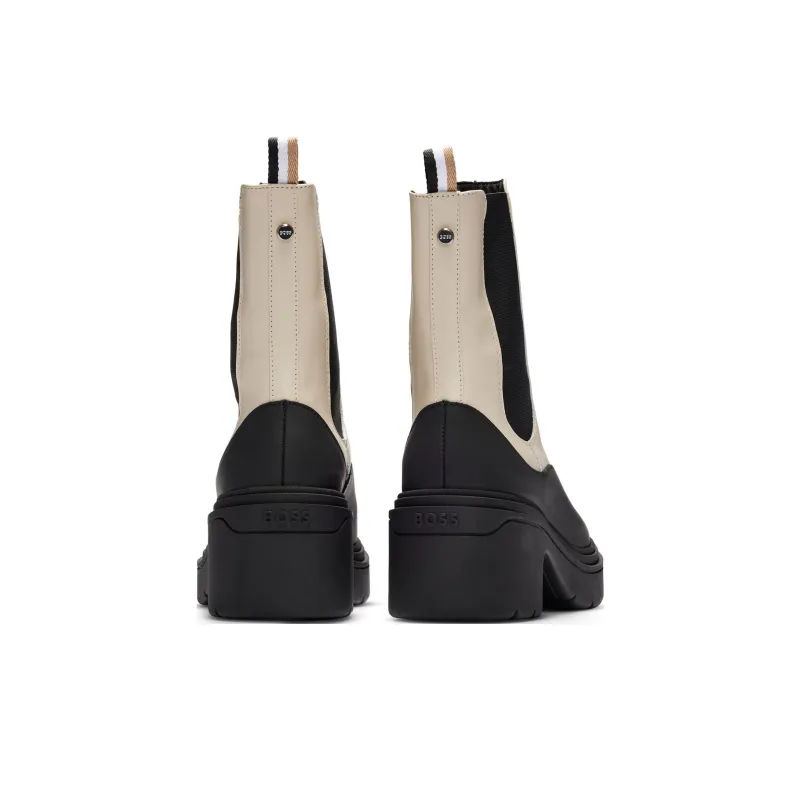 HUGO BOSS Short Chelsea Boots Women's Beige-3