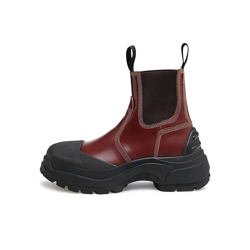 Maison Margiela Short Chelsea Boots 8.5cm Women's Burgundy-0