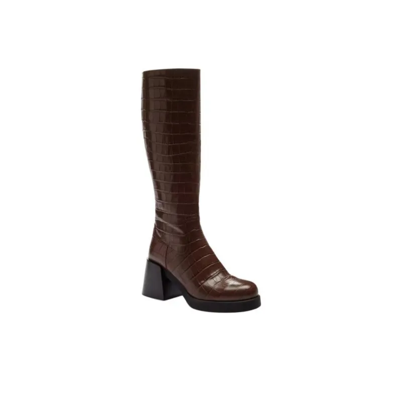 COACH Natasha Knee-high Boots 7.5cm Women's Brown-2