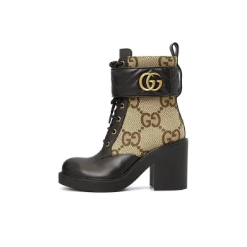 GUCCI Women's Double G Ankle Boot 'Camel Ebony' Women's