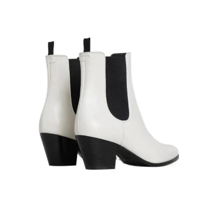 CELINE SAINT GERMAIN DES PRES Short Chelsea Boots 5.5cm Women's White-4