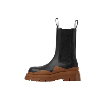 Bottega Veneta Tire Boots Black Cognac