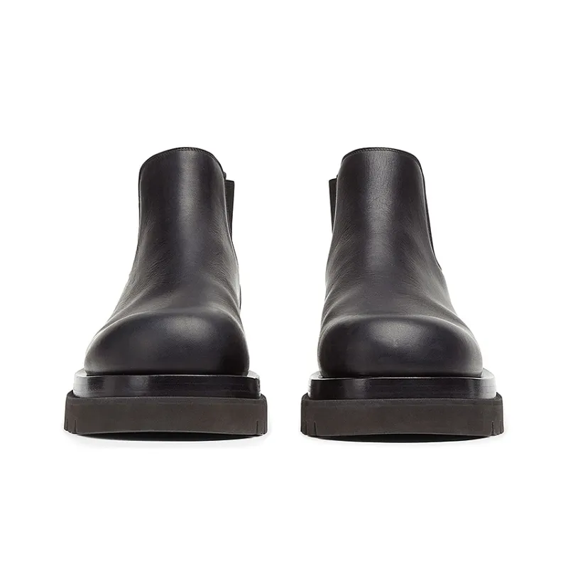 Bottega Veneta Lug Chelsea Ankle Length Chelsea Boots Men's Black-2