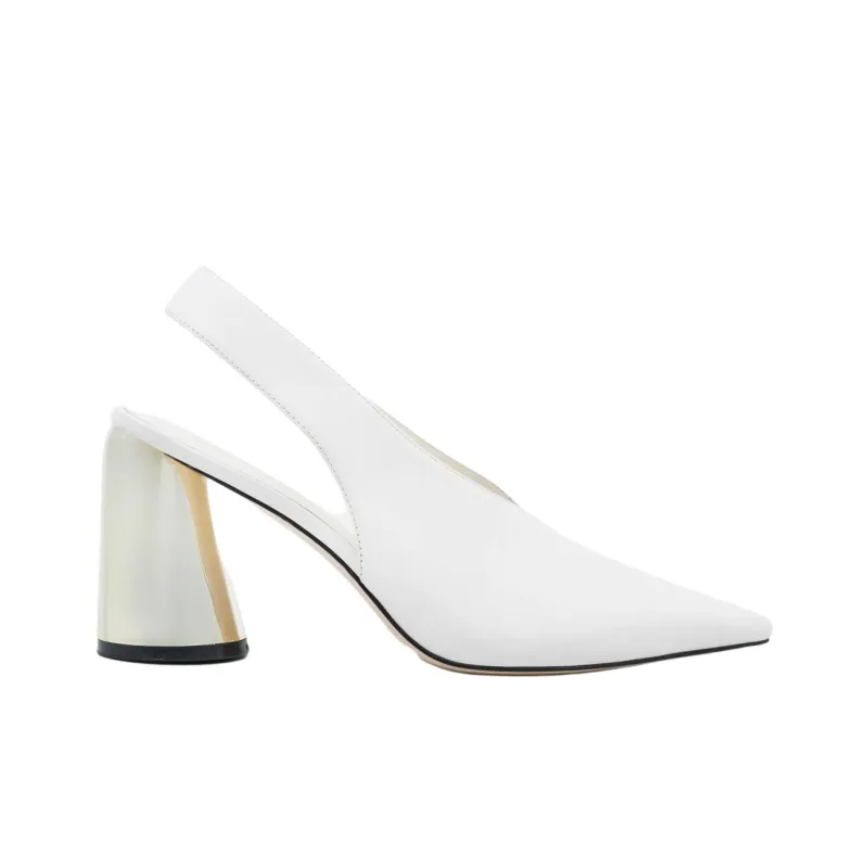 STUDIO AMELIA Toro Chunky Heel High Heels 9cm Women's White-1