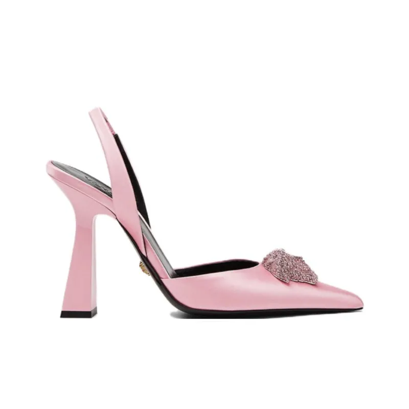 VERSACE La Medusa 105mm Crystal-embellished Slingback Pumps-1