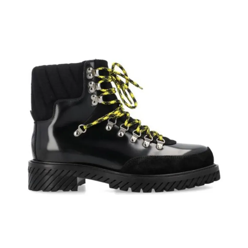 OFF WHITE Gstaad Lace Up Boot Black-1