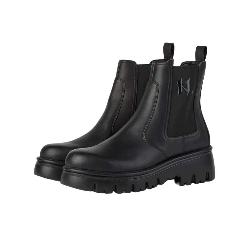 KARL LAGERFELD / Karl Lagerfeld Jeans Monogram Kombat Leather Boots-2