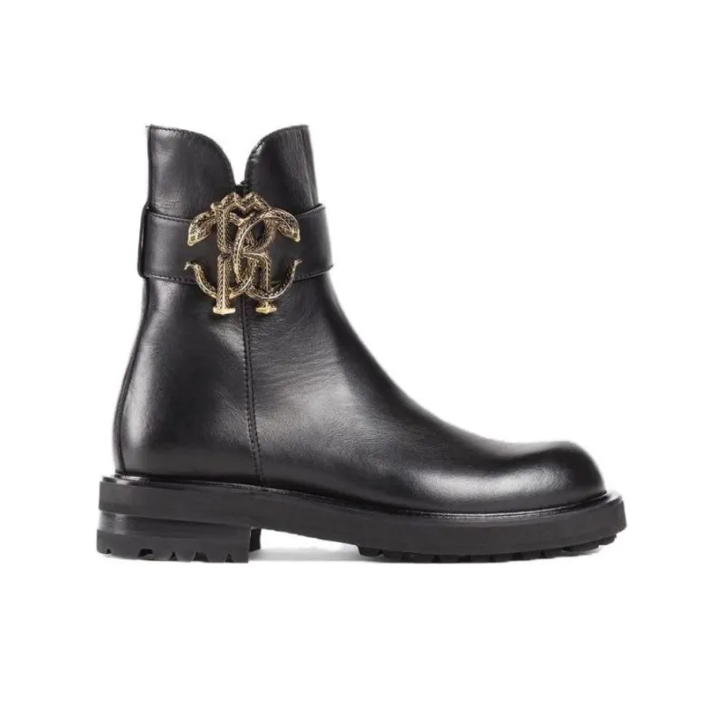 Roberto Cavalli Logo-plaque Leather Boots-1