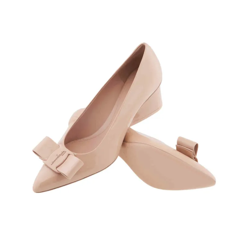 FERRAGAMO Viva Chunky Heel High Heels 5.5cm Women's Pink-2