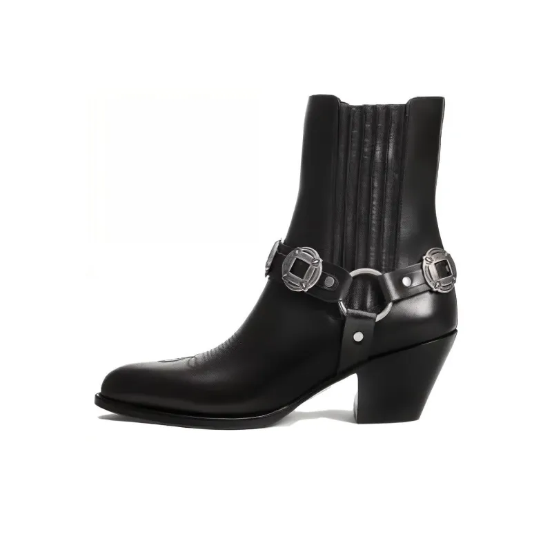 Polo Ralph Lauren Harness Short Chelsea Boots 6.5cm Women's Black-0