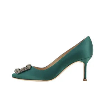 MANOLO BLAHNIK Hangisi Slim Heel High Heels 7cm Women's Green