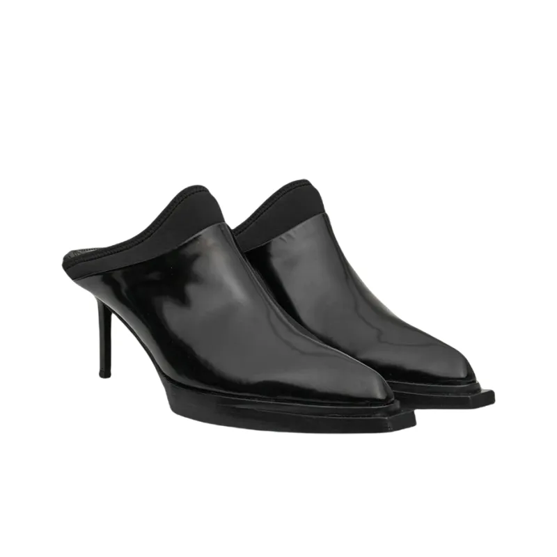 1017 ALYX 9SM Slim Heel Wrap toe Slippers 7cm Women's Black-2