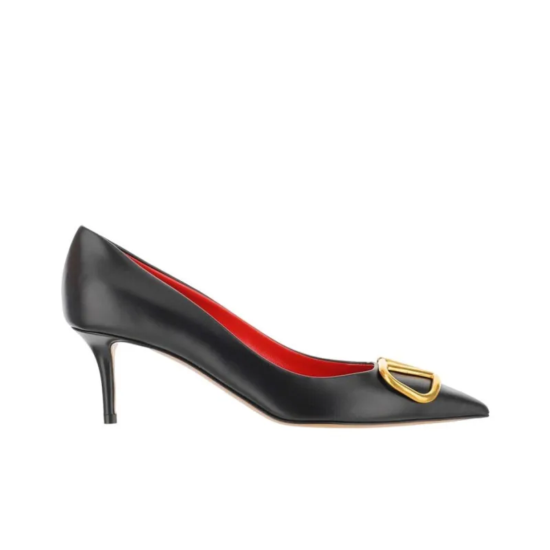 Valentino Slim Heel High Heels Women's Black-1