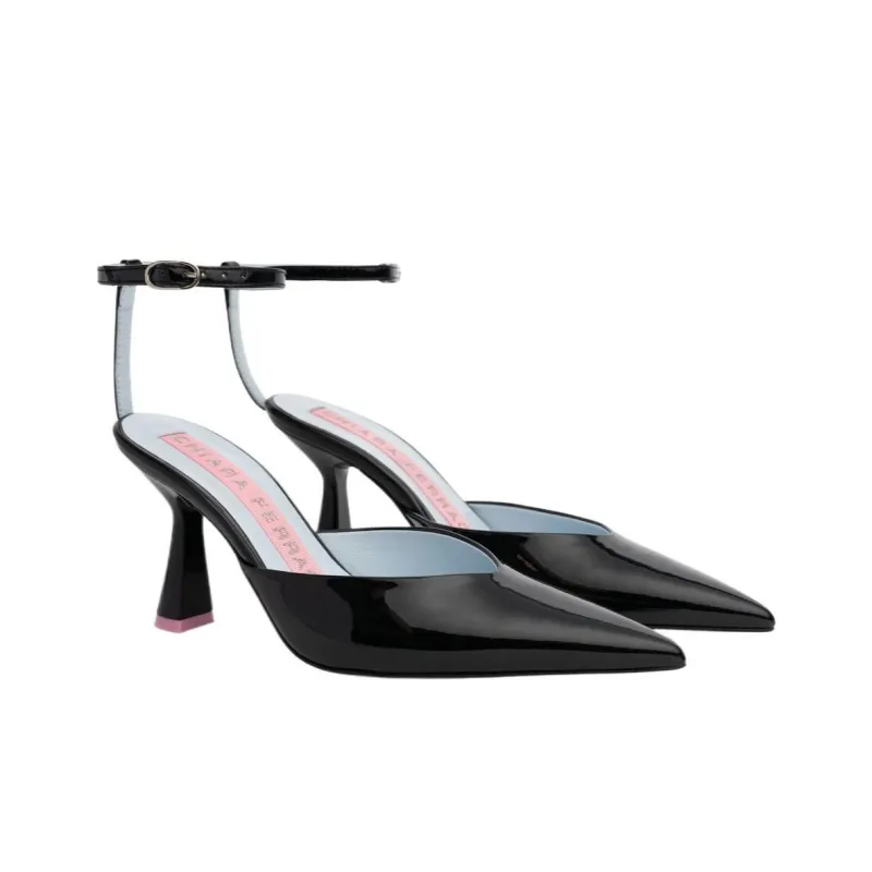 CHIARA FERRAGNI Cf Decollete Chunky Heel High Heels 8.5cm Women's Black-2