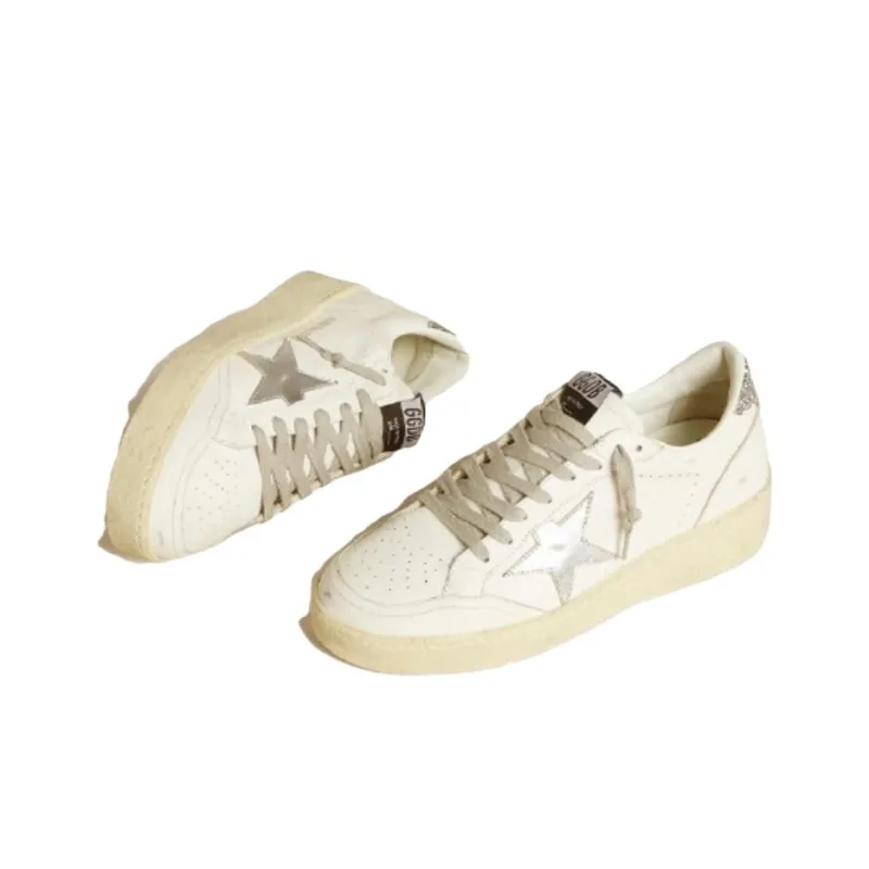 Golden Goose Ball Star 2 Deluxe White Silver Women's-2