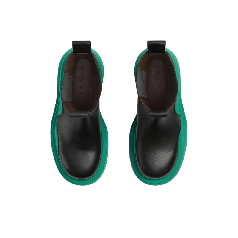 Bottega Veneta Tire Chelsea Ankle Length Chelsea Boots Women's Turquoise-3