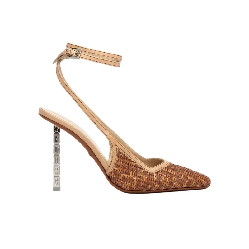GCDS Slim Heel High Heels 10cm Women's Brown-1