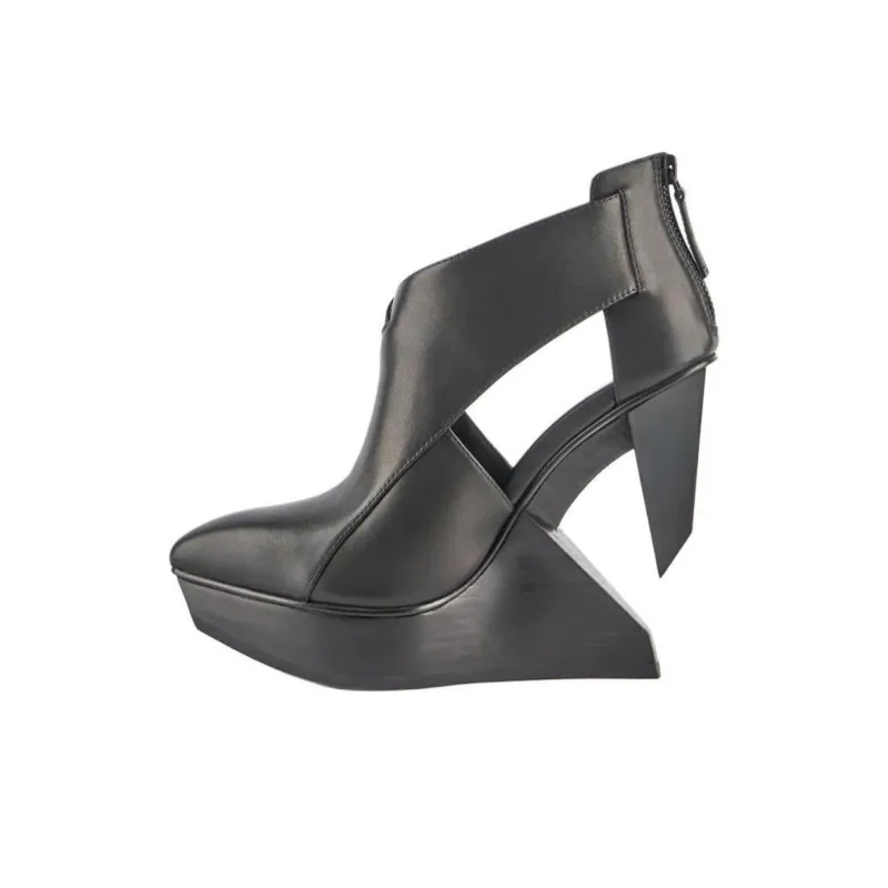 UNITED NUDE Edge Irregular Heel High Heels 12.5cm Women's Black-0