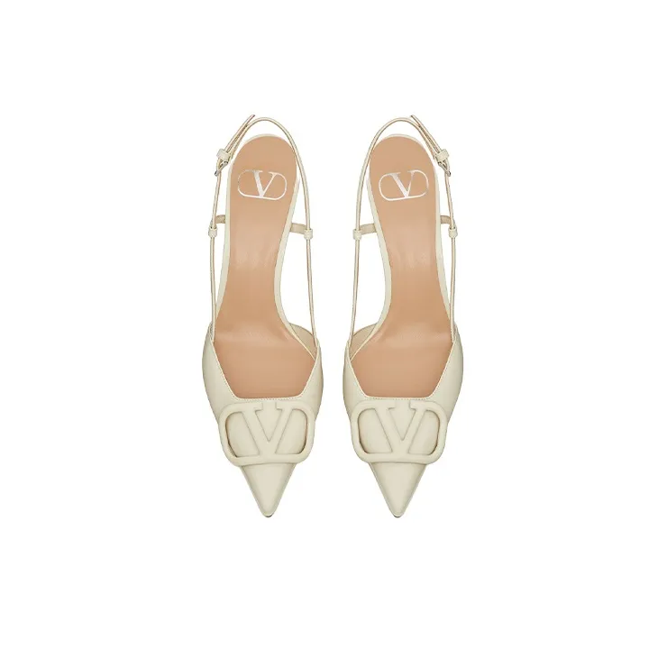 Valentino Slim Heel High Heels Women's Beige-3
