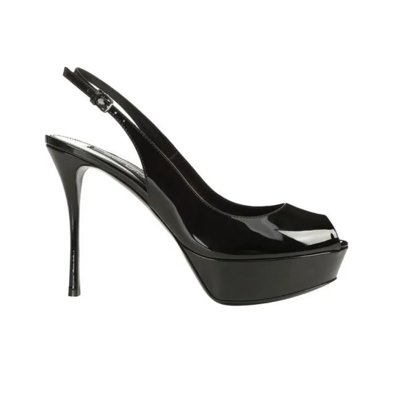 SERGIO ROSSI Godiva Slim Heel High Heels 7.cm Black-1
