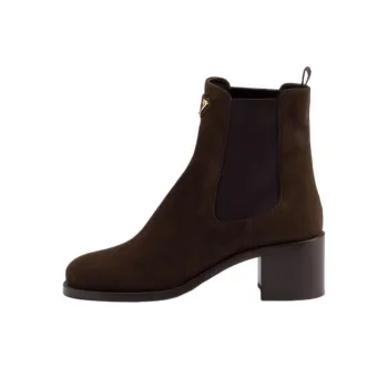PRADA Short Chelsea Boots 5.5cm Women's Dark Brown
