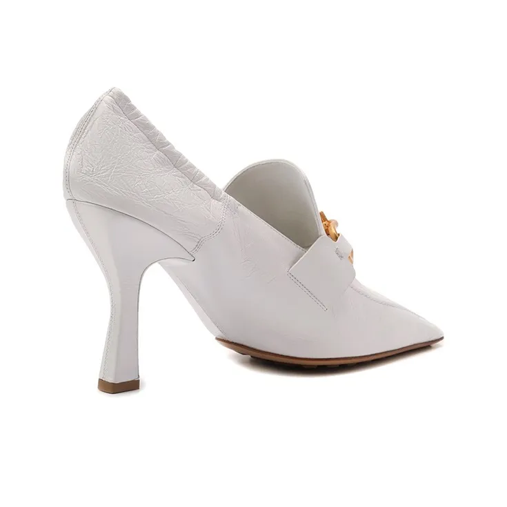 Bottega Veneta Slim Heel High Heels 9.6cm Women's White-4