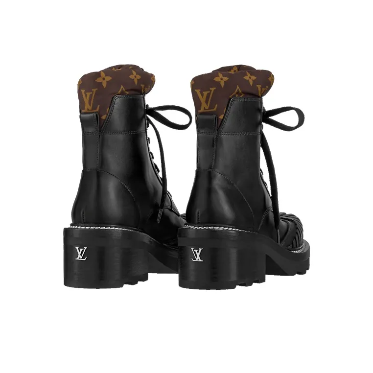 LOUIS VUITTON Beaubourg Louis Vuitton LV Ankle Boots Women's Black-3