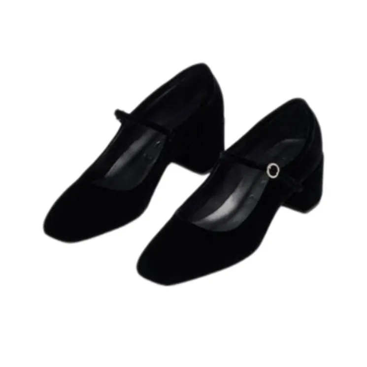 Aeyde Aline Chunky Heel High Heels 4.5cm Women's Black-2