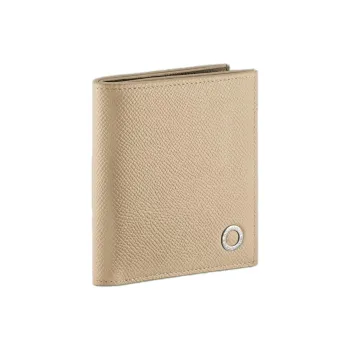 BVLGARI Calfskin Wallet Small Size Men's Ivory