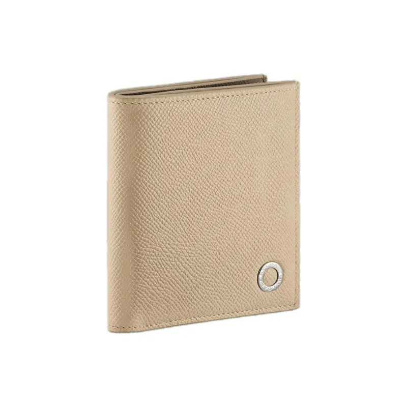 BVLGARI Calfskin Wallet Small Size Men's Ivory-0