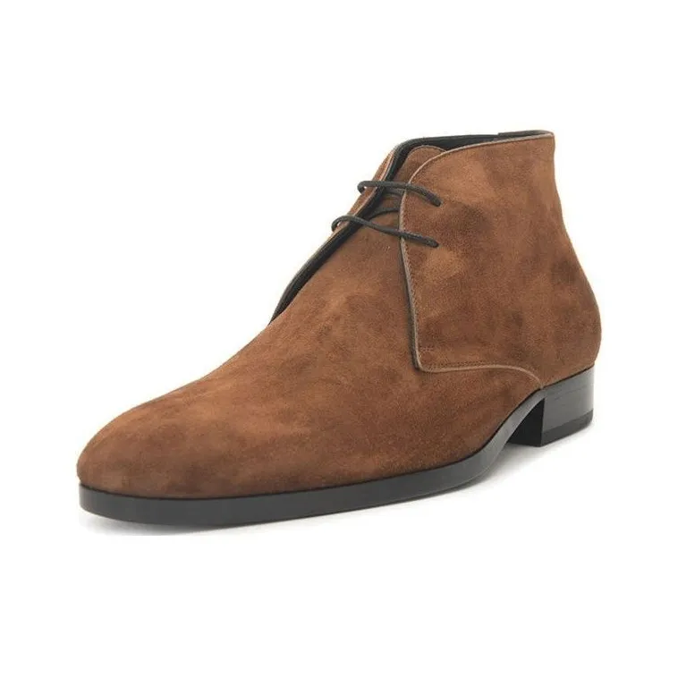 SAINT LAURENT Wyatt Ankle Boots Men's Brown-2