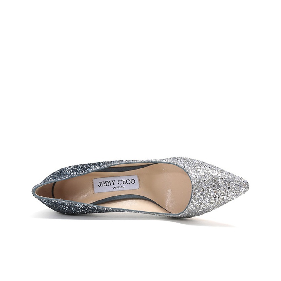 Jimmy Choo ROMY Slim Heel High Heels Women's Silver Blue Jimmy Choo ROMY Slim Heel High Heels Women's Silver Blue