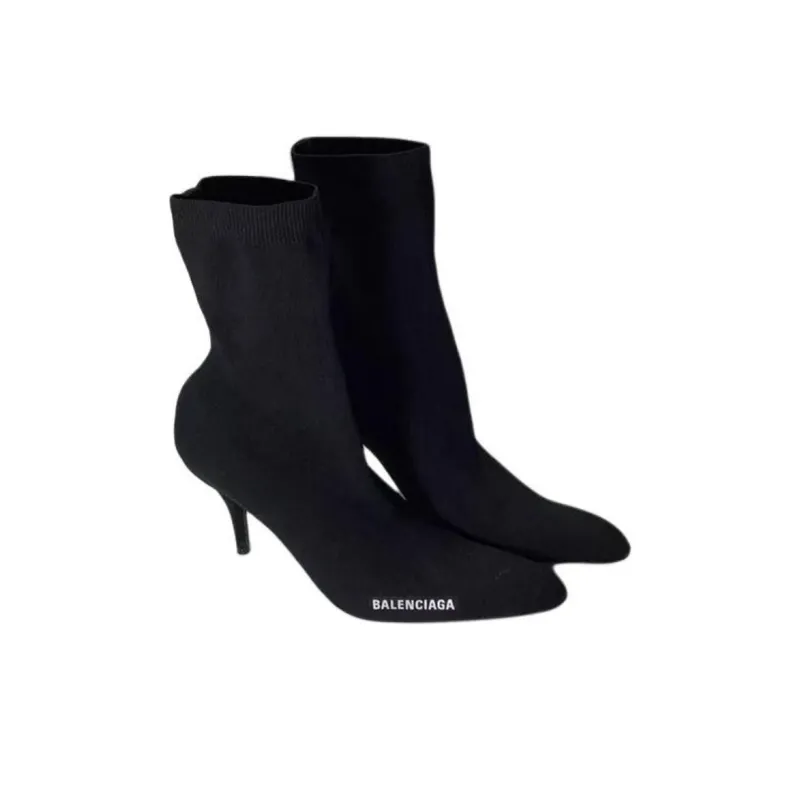 Balenciaga Logo Sock Boots 'Black' Women's-3