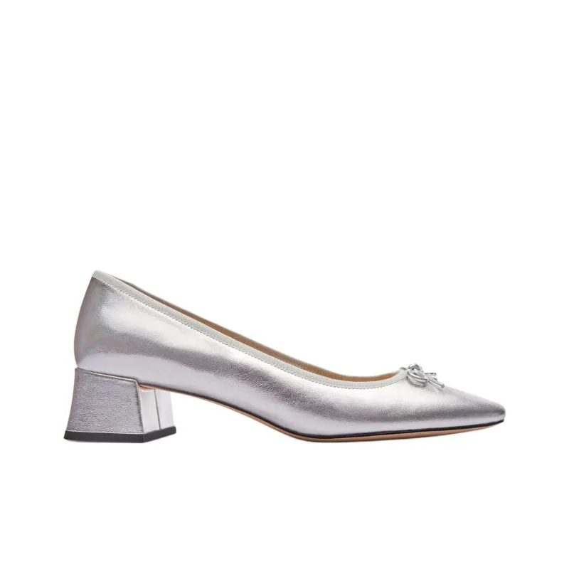 COACH Ava Chunky Heel High Heels 3.8cm Women's Silver-1