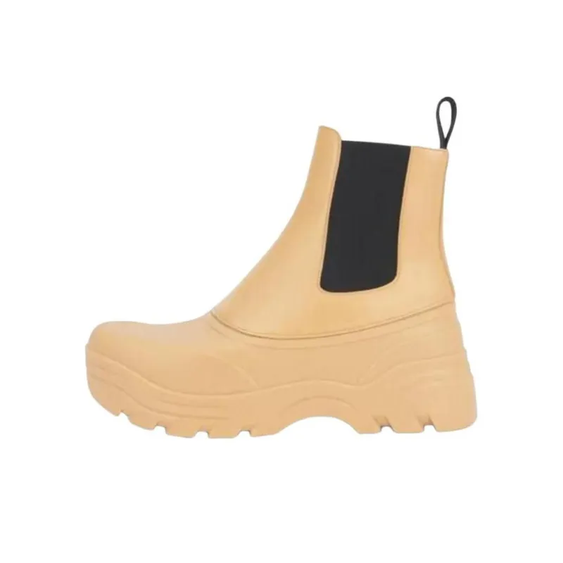 LOEWE Short Chelsea Boots Women's Beige Yellow-0