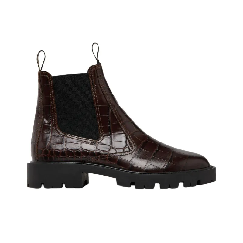 CELINE Margaret Short Chelsea Boots 3.5cm Women's Umber-1
