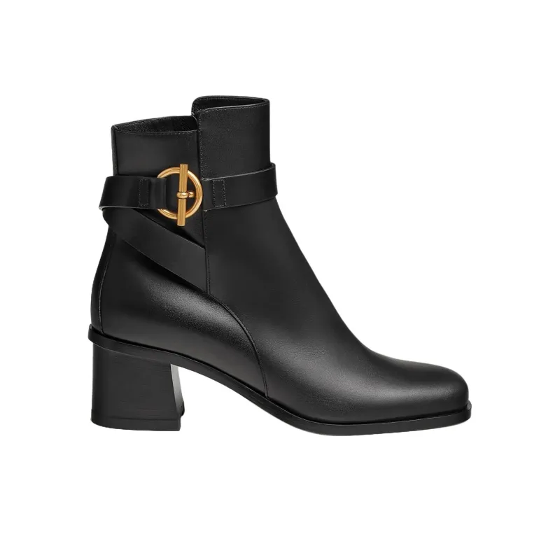 HERMES Jill Ankle Boots 6cm Women's Black-1