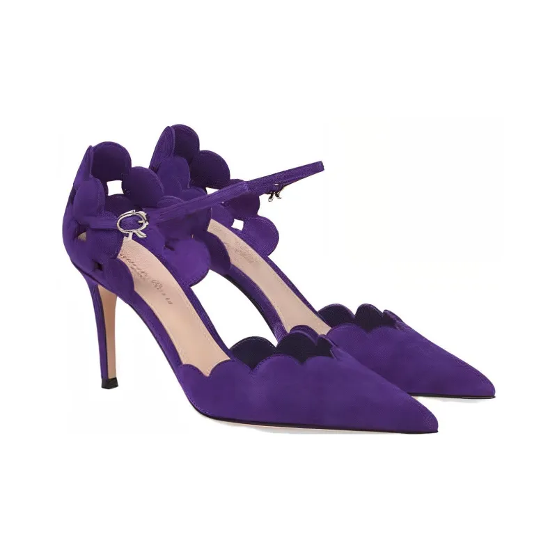 GIANVITO ROSSI Ariana D'Orsay 85mm Suede Pumps-2