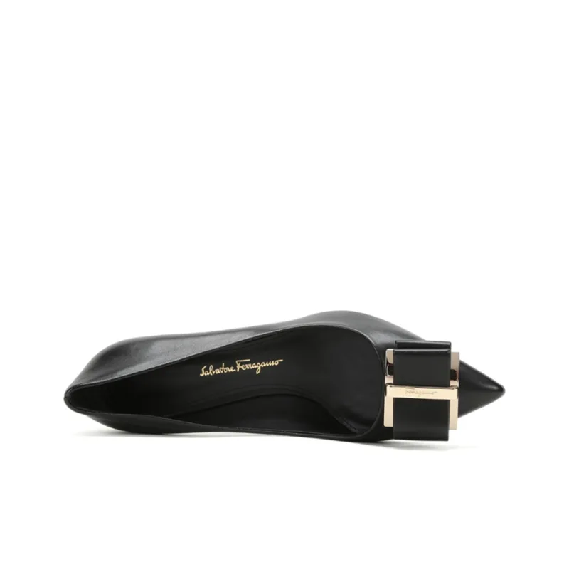FERRAGAMO Pre-Owned Décolleté 75mm Vara-bow Leather Pumps-4