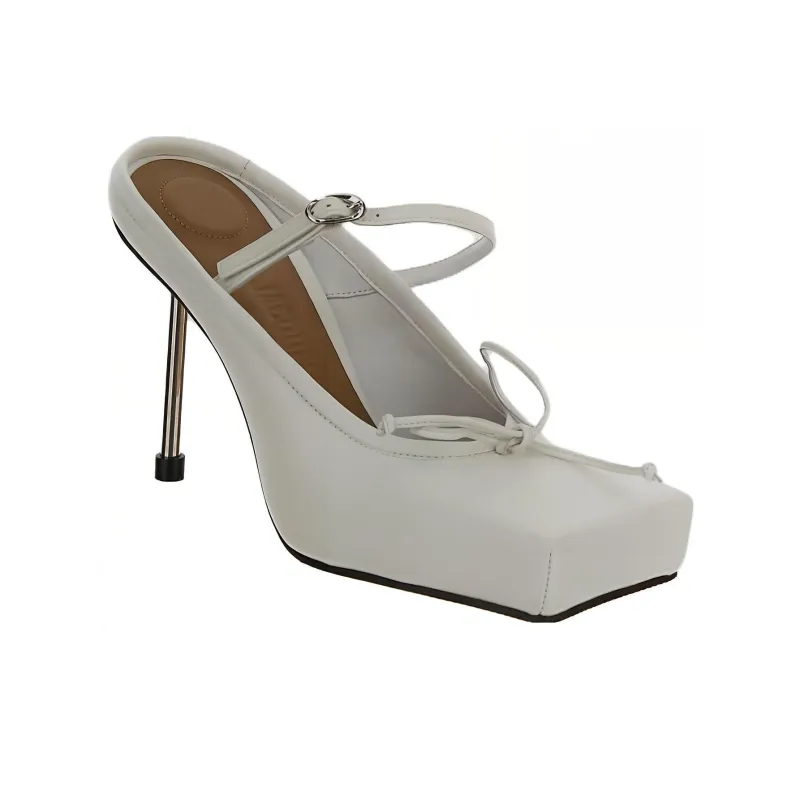 Jacquemus Slim Heel High Heels 10cm Women's Ecru-2