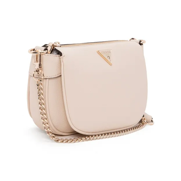 GUESS Artificial Leather Shoulder Bag Women's White/Light Brown-2
