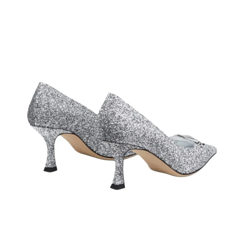 Jimmy Choo Ryker Slim Heel High Heels 7cm Women's Silver-3